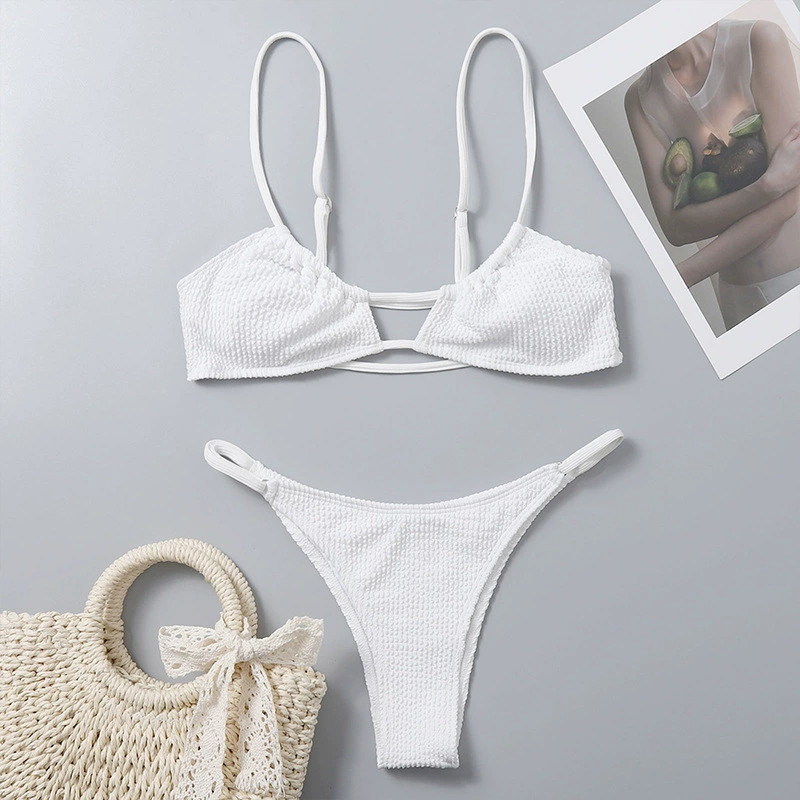 Two-Piece Bikini Set with Cutout Top and High-Cut Bottom