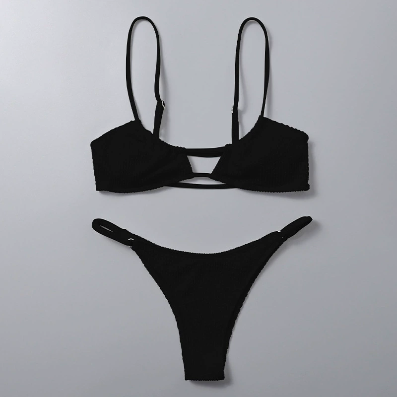 Two-Piece Bikini Set with Cutout Top and High-Cut Bottom view 7