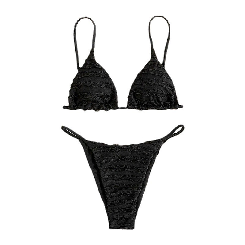 Textured Triangle Cup Two-Piece Bikini Set view 5