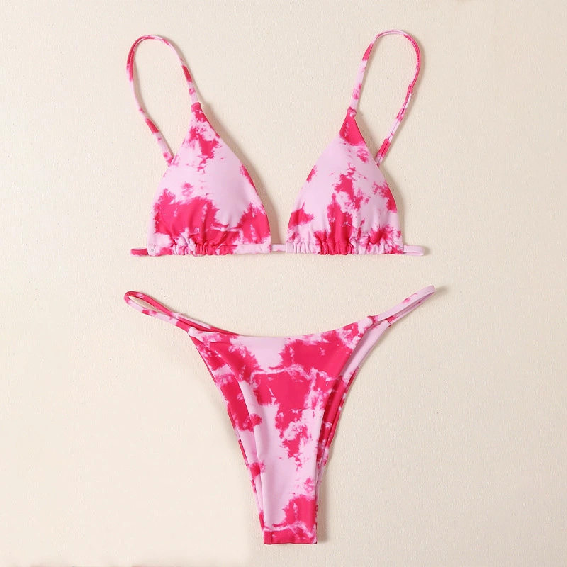 Triangle Halter Bikini Two-Piece Swimsuit Set view 7