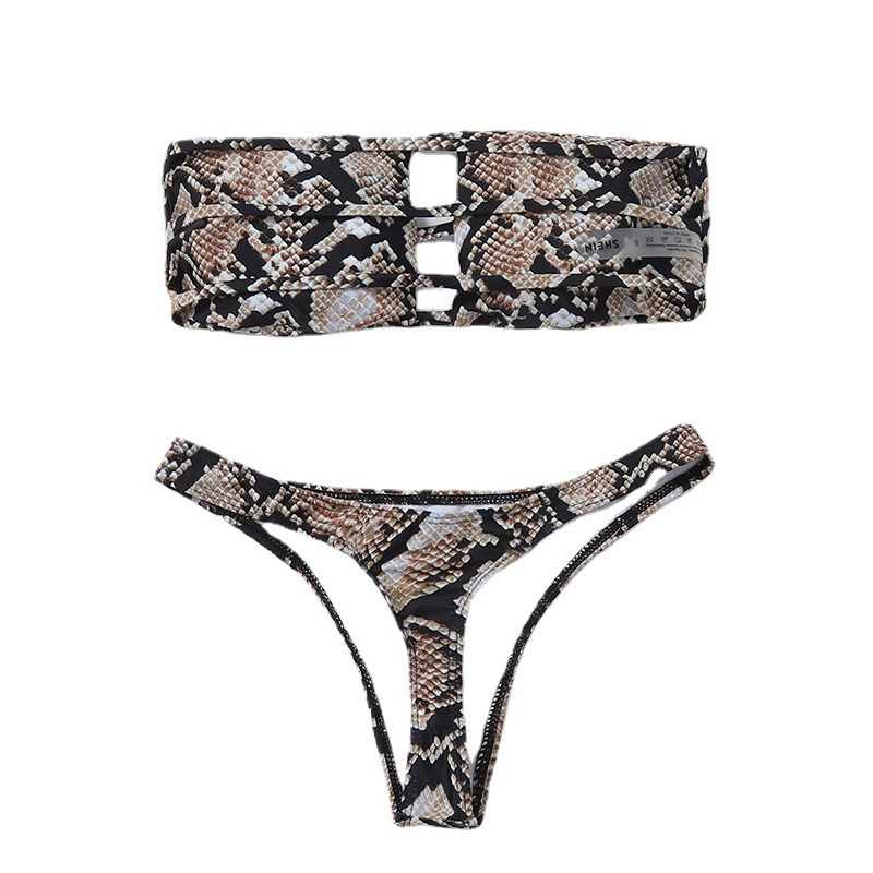 Strapless Two-Piece Bikini Set with Front Cutout view 5