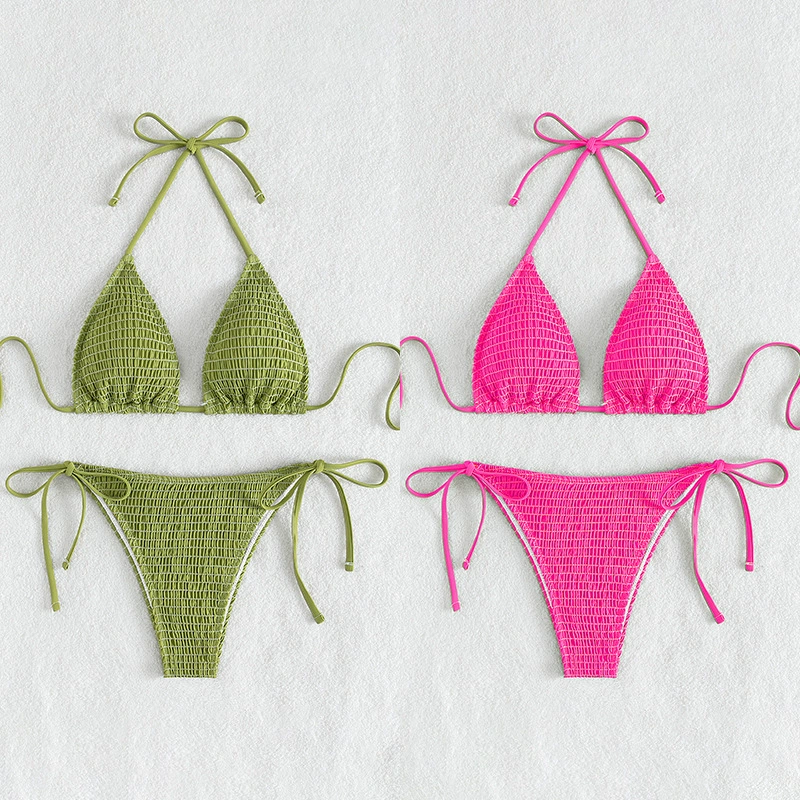 Two-Piece Bikini Set with Halter and Side Ties