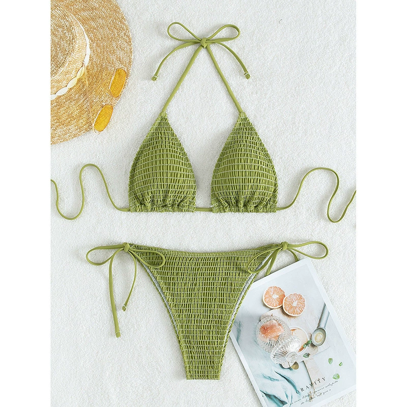 Two-Piece Bikini Set with Halter and Side Ties