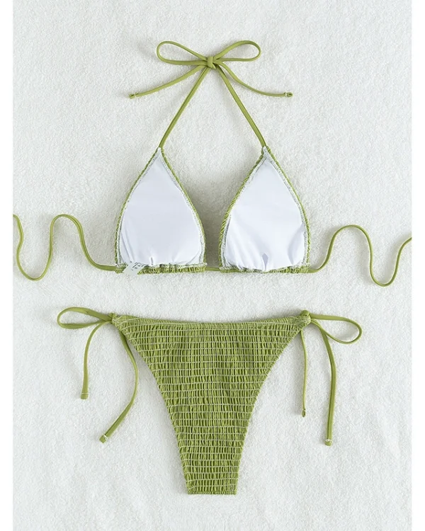 Two-Piece Bikini Set with Halter and Side Ties