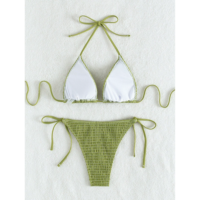 Two-Piece Bikini Set with Halter and Side Ties view 3
