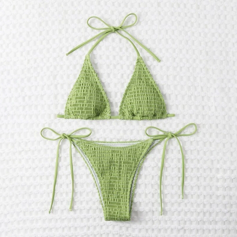 Two-Piece Bikini Set with Halter and Side Ties view 6