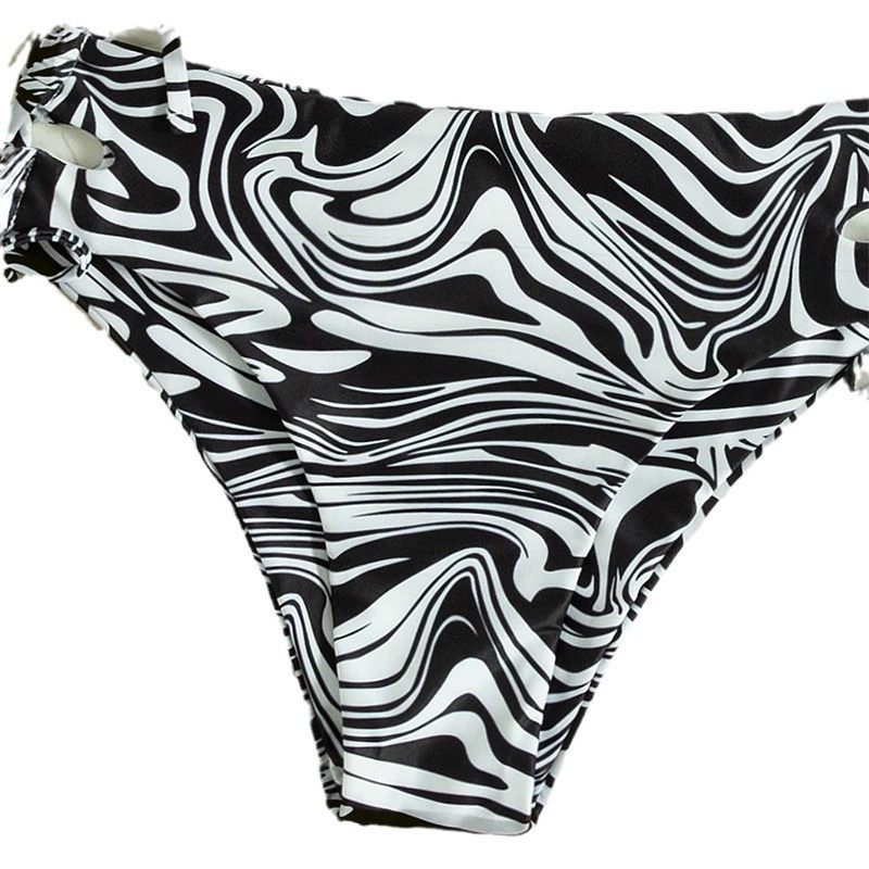 Two-Piece Bandeau Bikini Set with High-Waisted Side-Tie Bottoms view 5