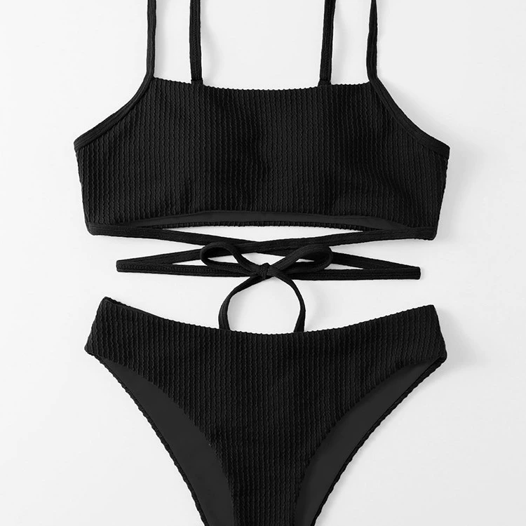 Two-Piece Bikini Set with Adjustable Straps and Waist Tie view 5