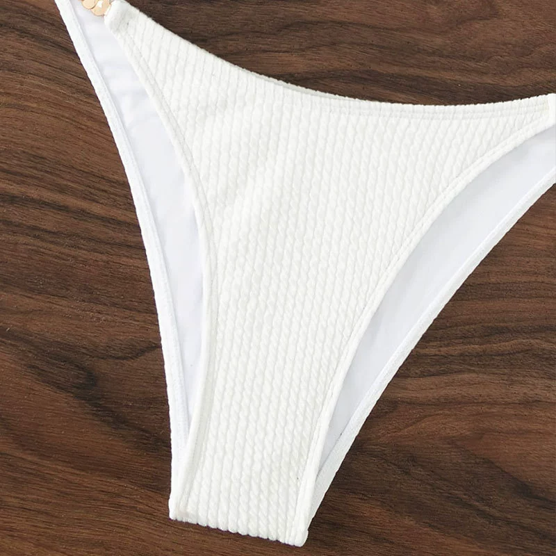 Bandeau Two-Piece Bikini Set with Ring Detail and High-Cut Bottoms view 4