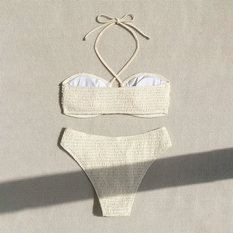 Cross Front Halter Bikini Set with Triangle Bottoms view 3