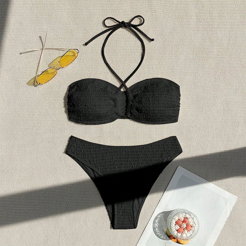 Cross Front Halter Bikini Set with Triangle Bottoms view 6