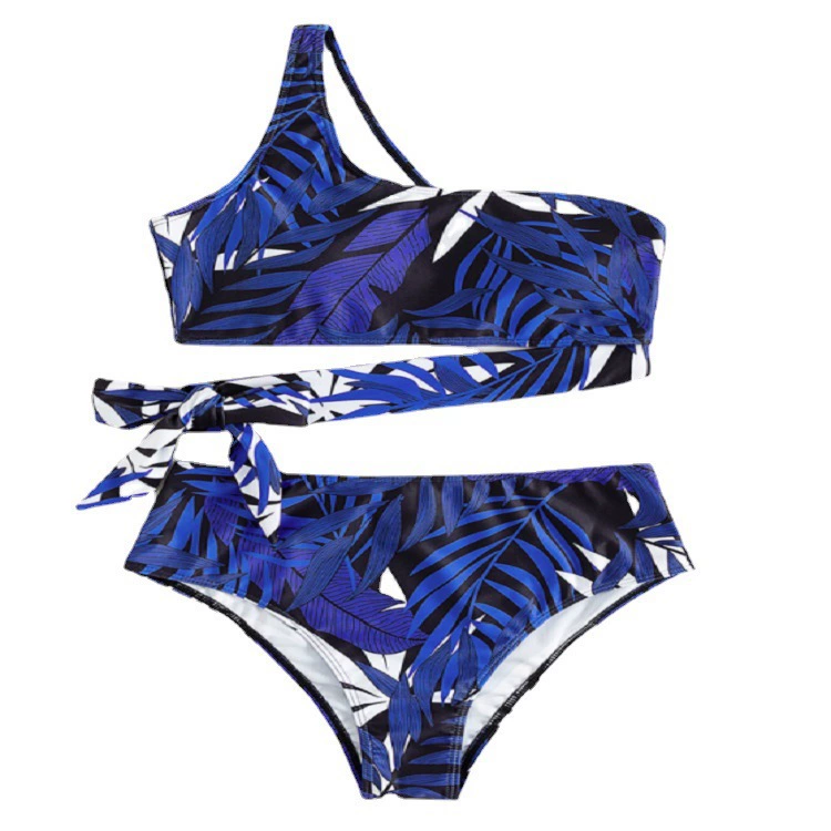 One-Shoulder Cutout Bikini Set with High-Waist Bottom view 5