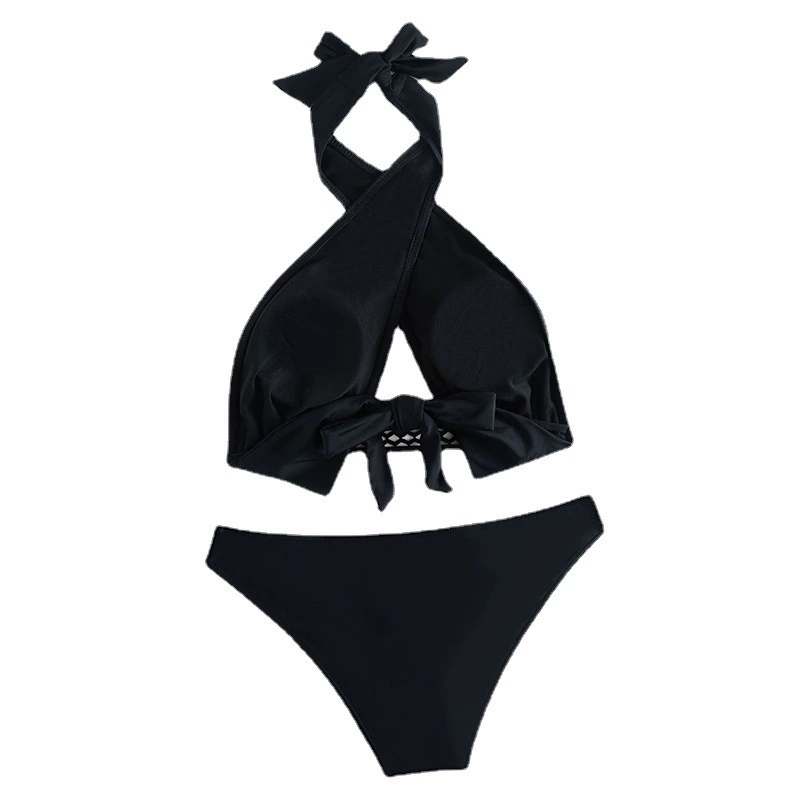 Cross Halter Bikini Set with Trim view 5