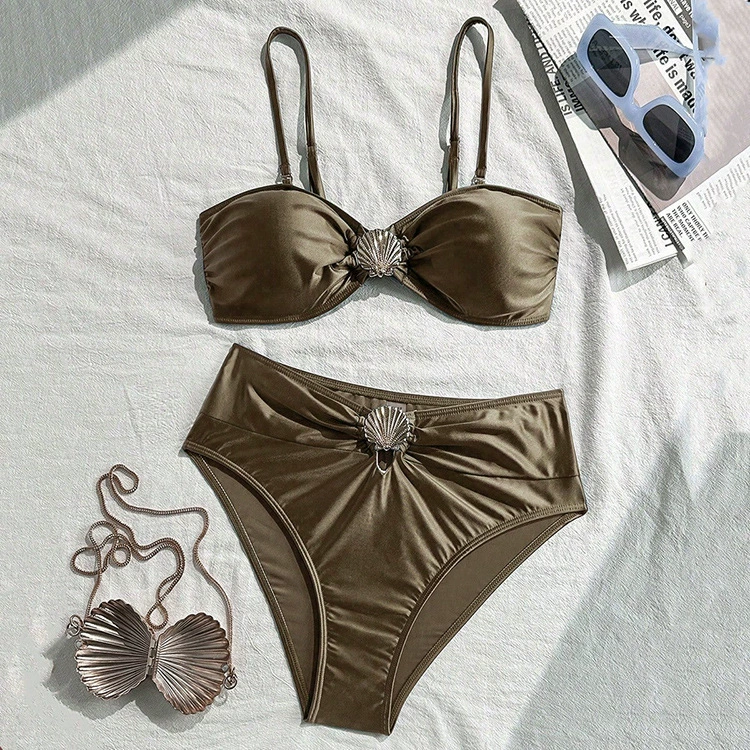 Two-Piece Bandeau Bikini Set with Shell Detail view 11