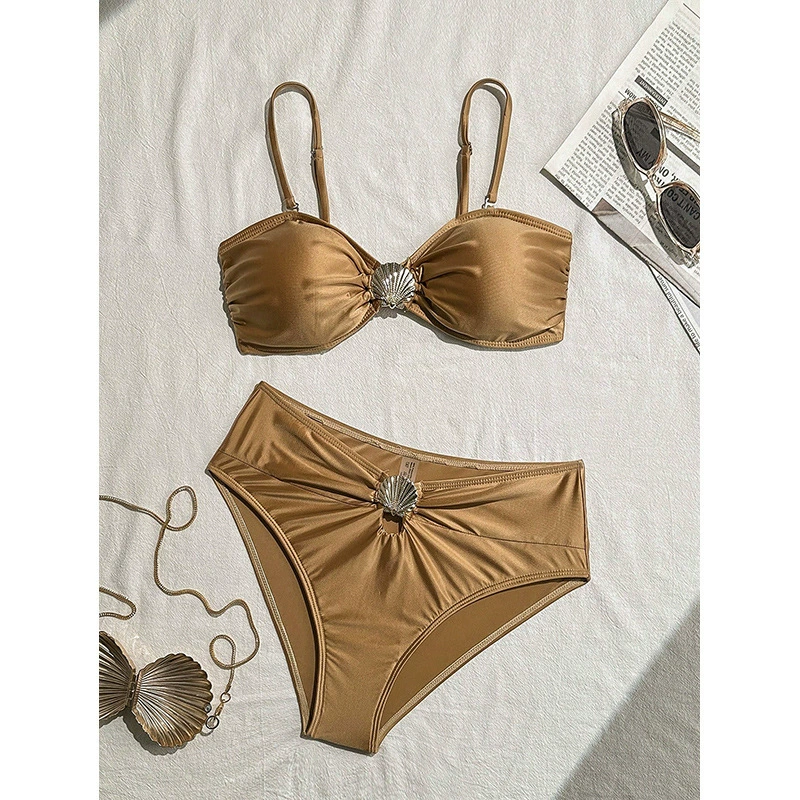 Two-Piece Bandeau Bikini Set with Shell Detail view 4