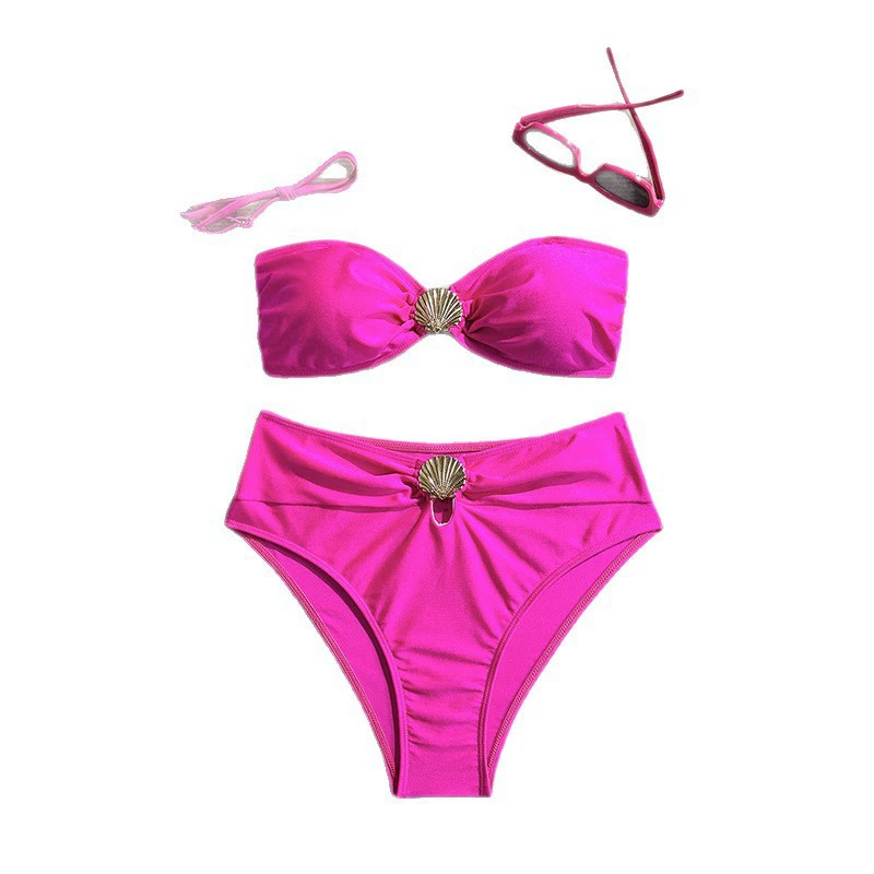 Two-Piece Bandeau Bikini Set with Shell Detail view 5