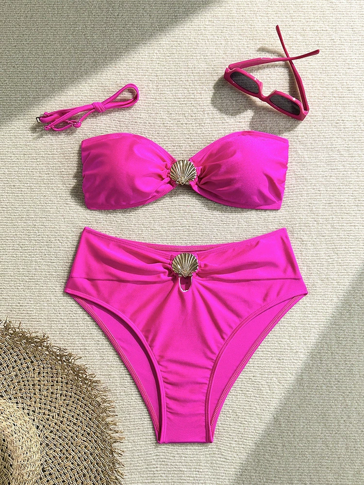 Two-Piece Bandeau Bikini Set with Shell Detail view 9