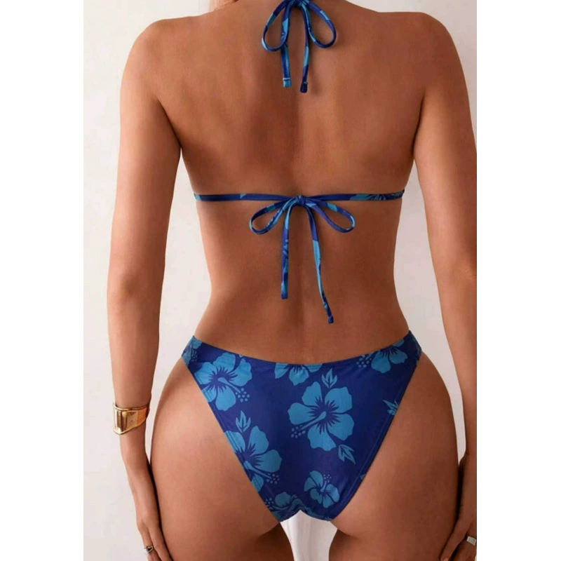 Halter Triangle Bikini Set with High-Cut Briefs view 4