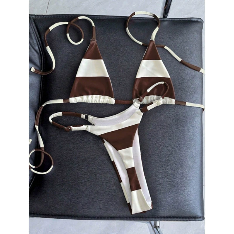 Triangle Halter Bikini Set with Side-Tie High-Cut Bottom view 7
