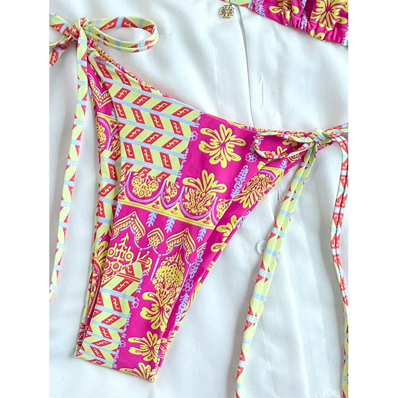 Two-Piece String Bikini Set with Triangle Top view 4