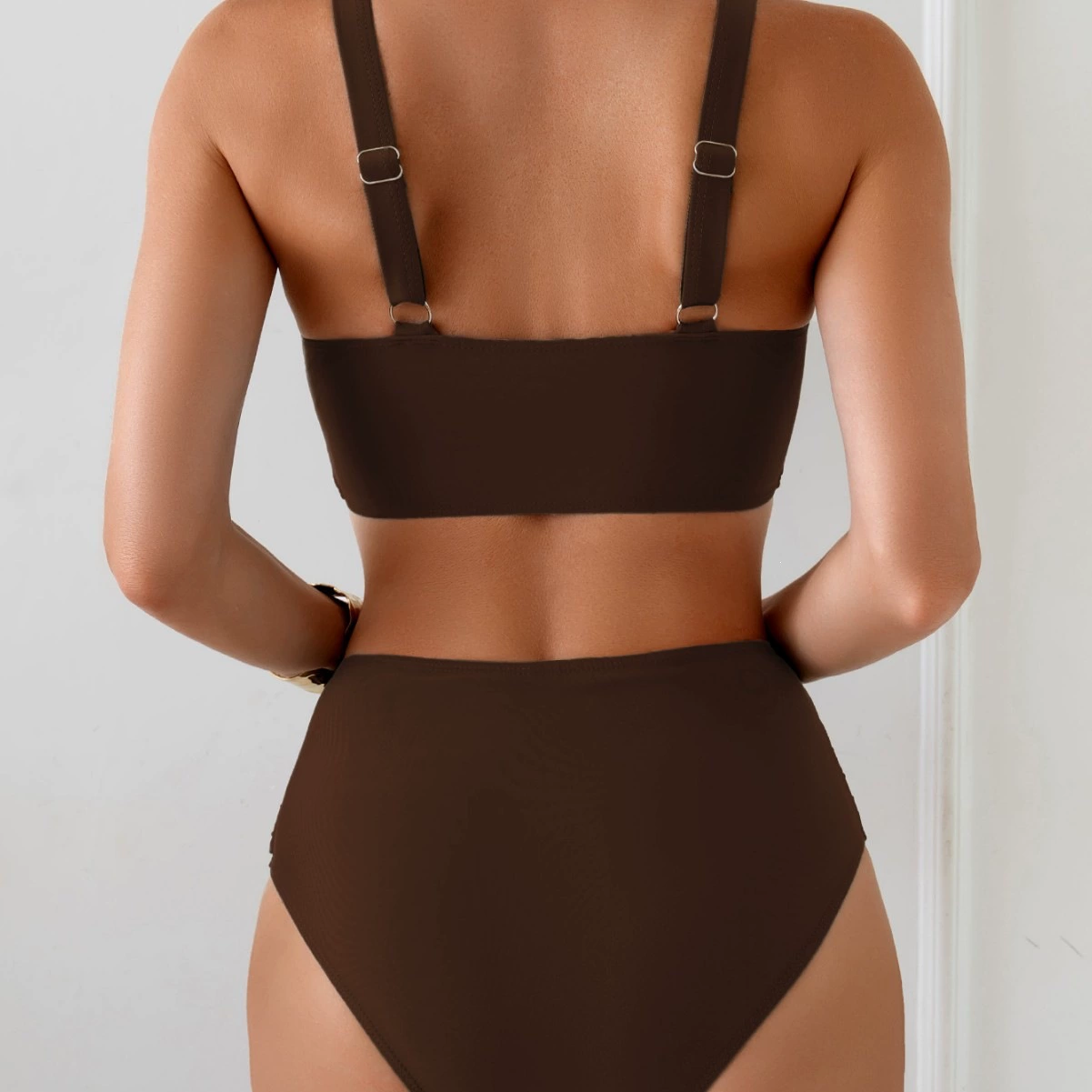 V-Neck Wrap Bikini Set with High Waist view 5
