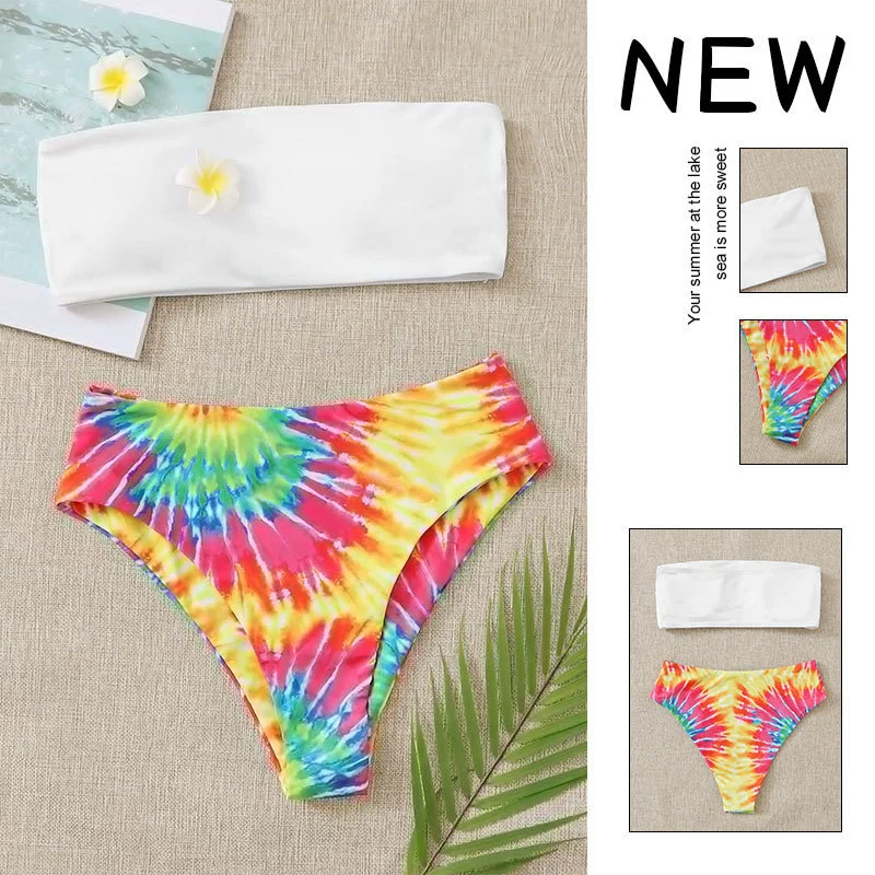 Two-Piece Bandeau Bikini Set with Triangle Briefs