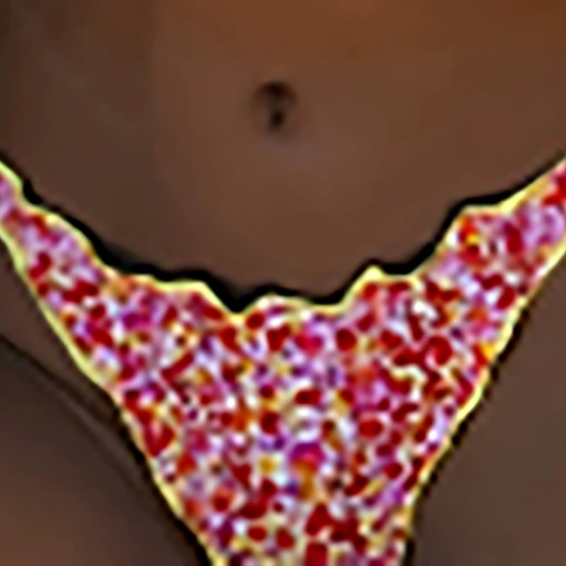 Halter Triangle Bikini with Scalloped Trim and Side Ties view 4