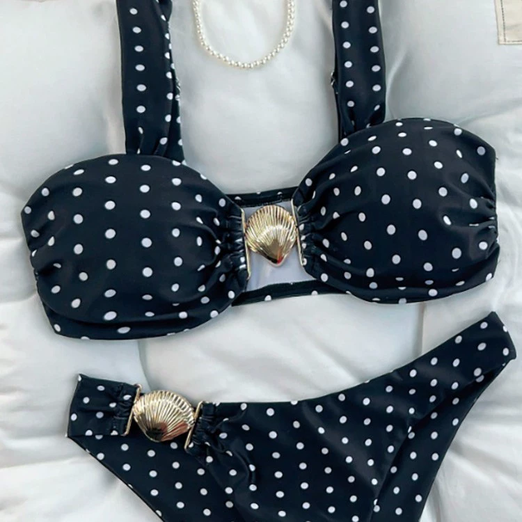 Women's Shell Detail Bikini Set with Adjustable Straps view 3