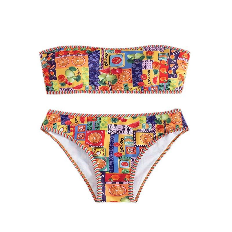 Strapless Tie-Front Bandeau Bikini Set view 5