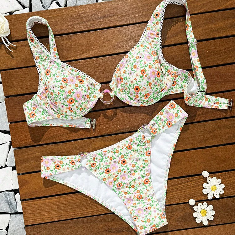 Two-Piece Underwire Bikini with Side-Tie Bottoms