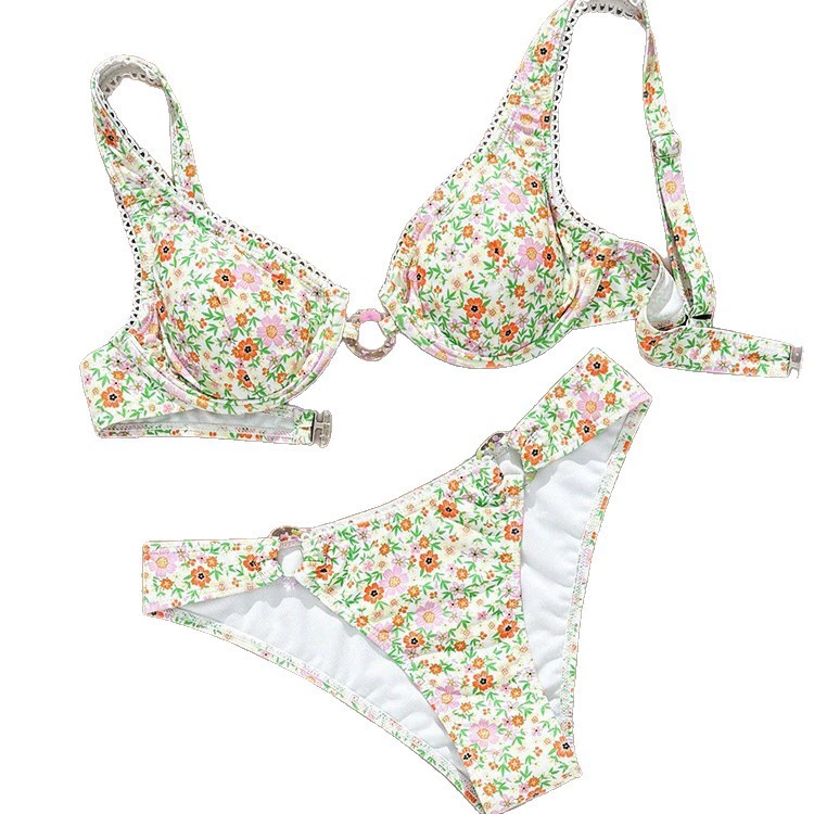 Two-Piece Underwire Bikini with Side-Tie Bottoms view 5
