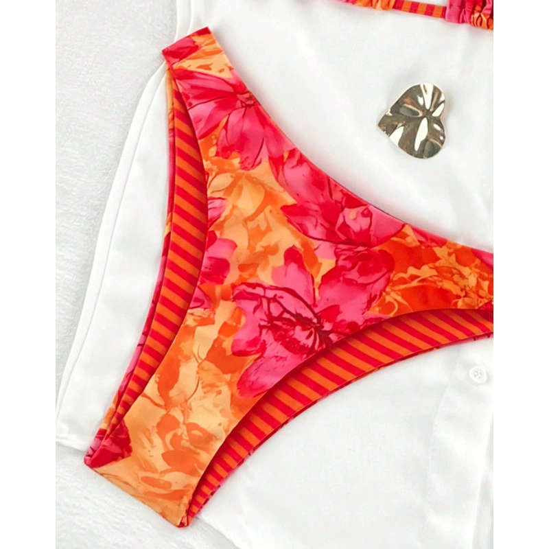 Triangle Halter Bikini Set with Side-Tie Low-Rise Bottom view 4