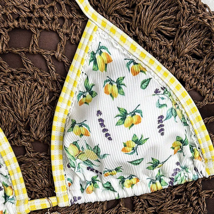 String Triangle Bikini Set with Tie-Side Bottom