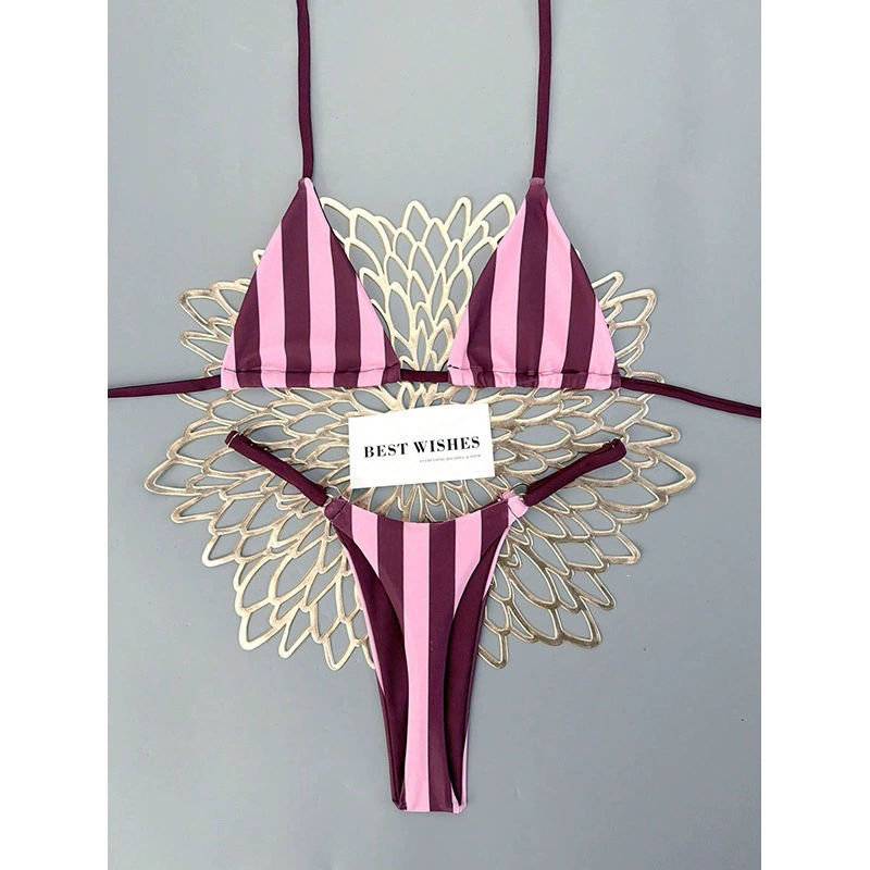 Triangle Top Bikini Set with Halter Neck and Side Ties view 4