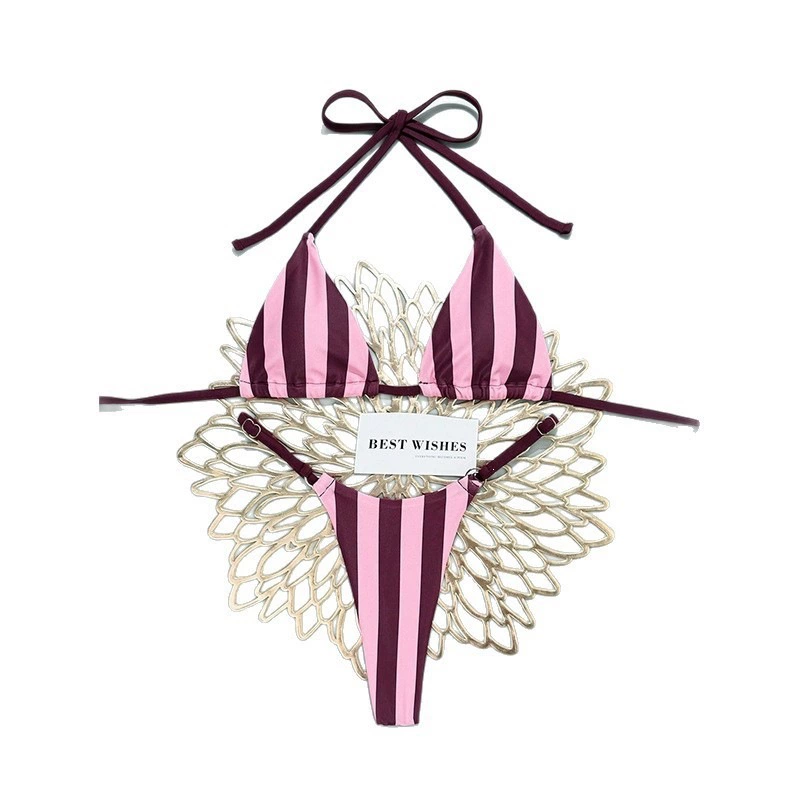 Triangle Top Bikini Set with Halter Neck and Side Ties view 5