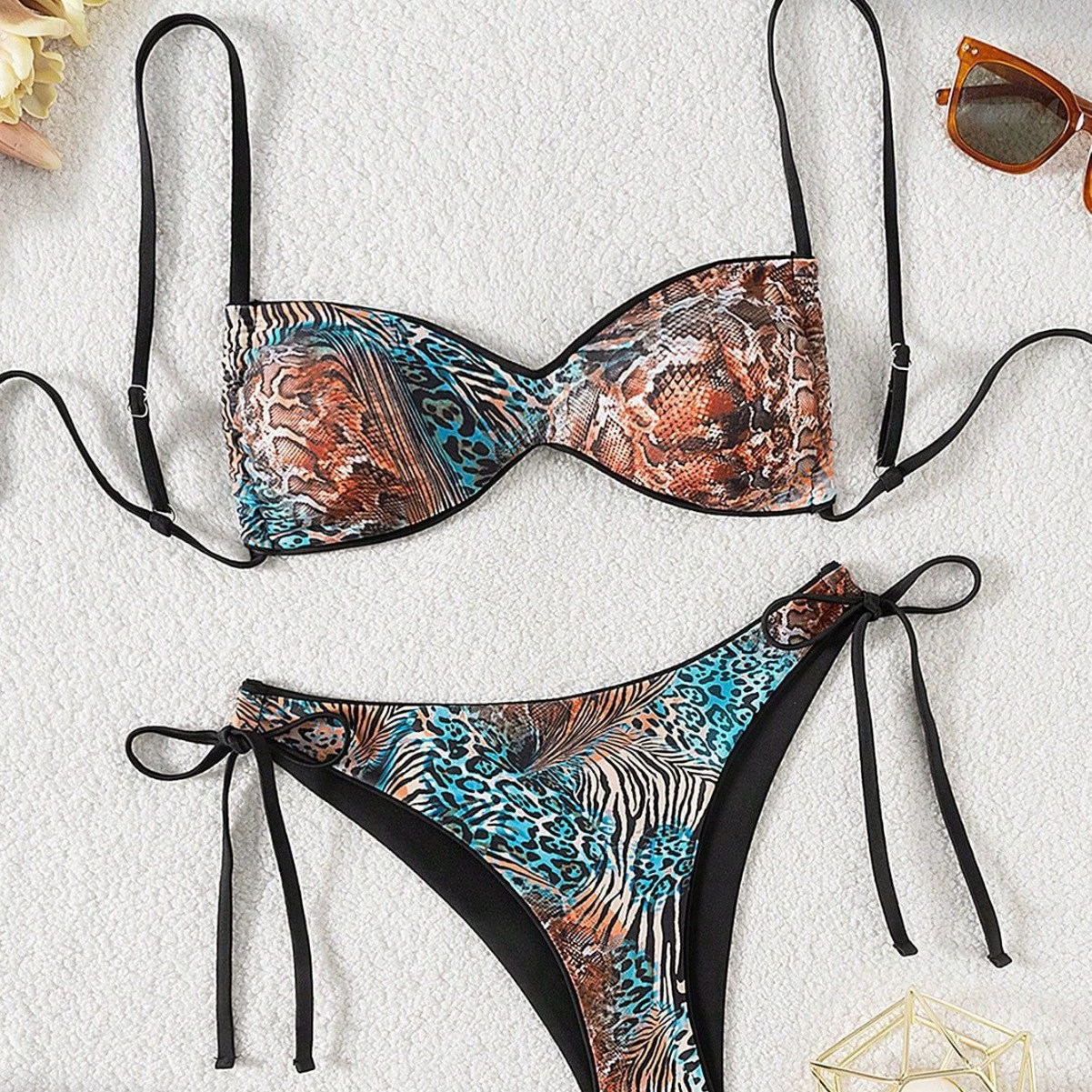 Two Piece Twist Bandeau Bikini Set