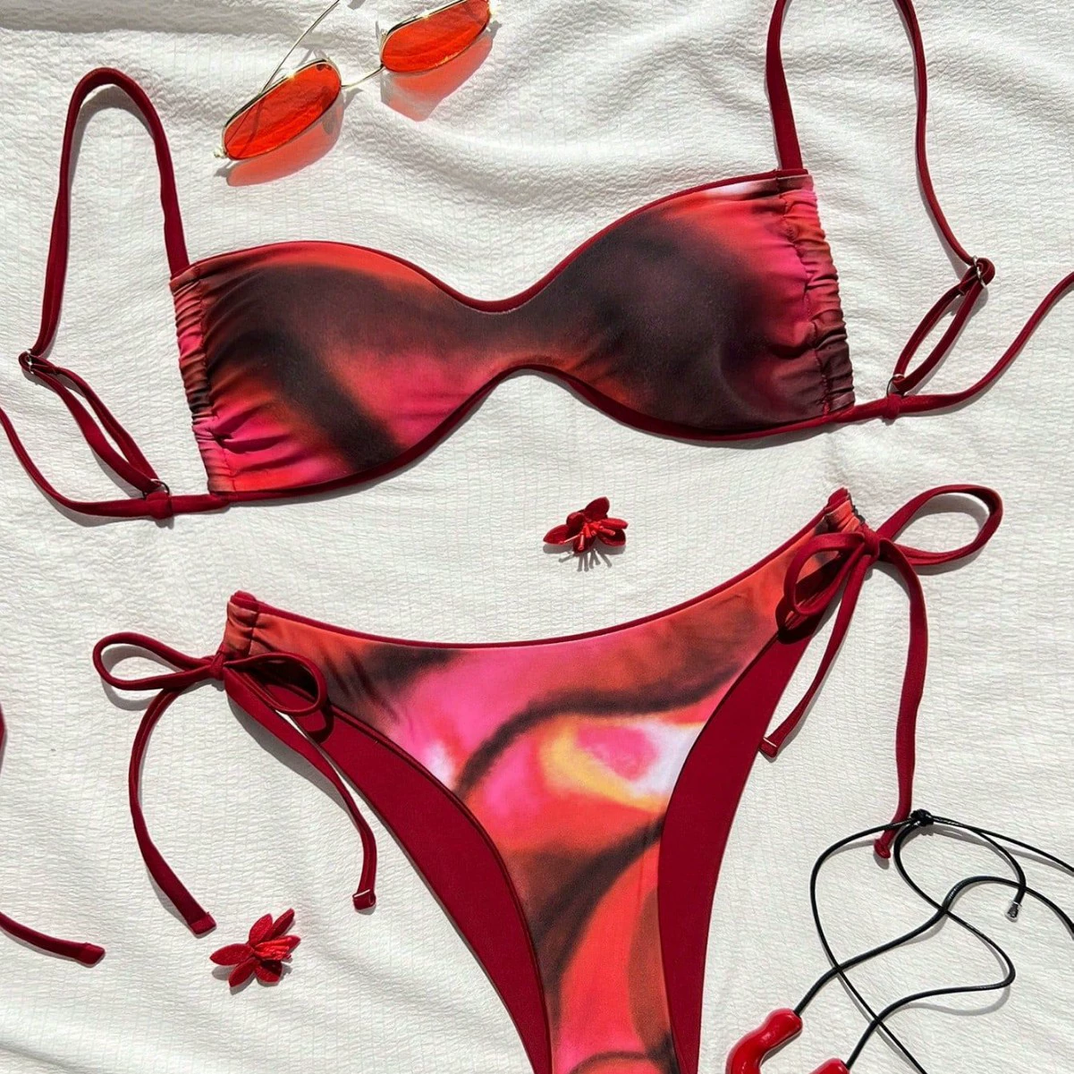 Two Piece Twist Bandeau Bikini Set