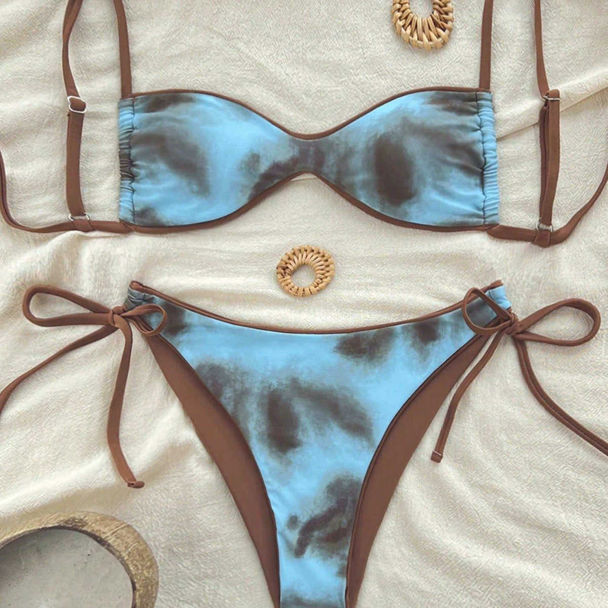 Two Piece Twist Bandeau Bikini Set view 3