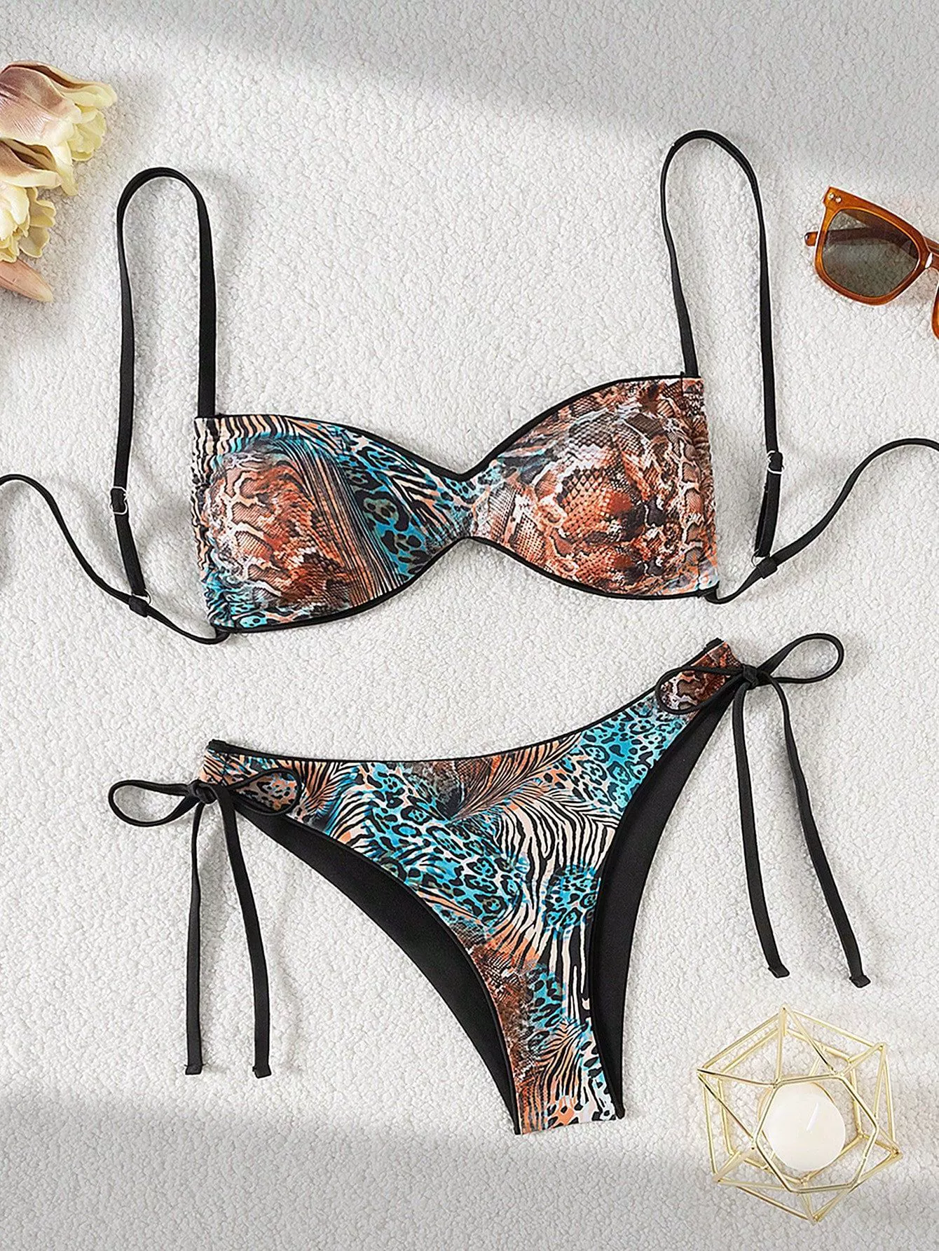 Two Piece Twist Bandeau Bikini Set view 7
