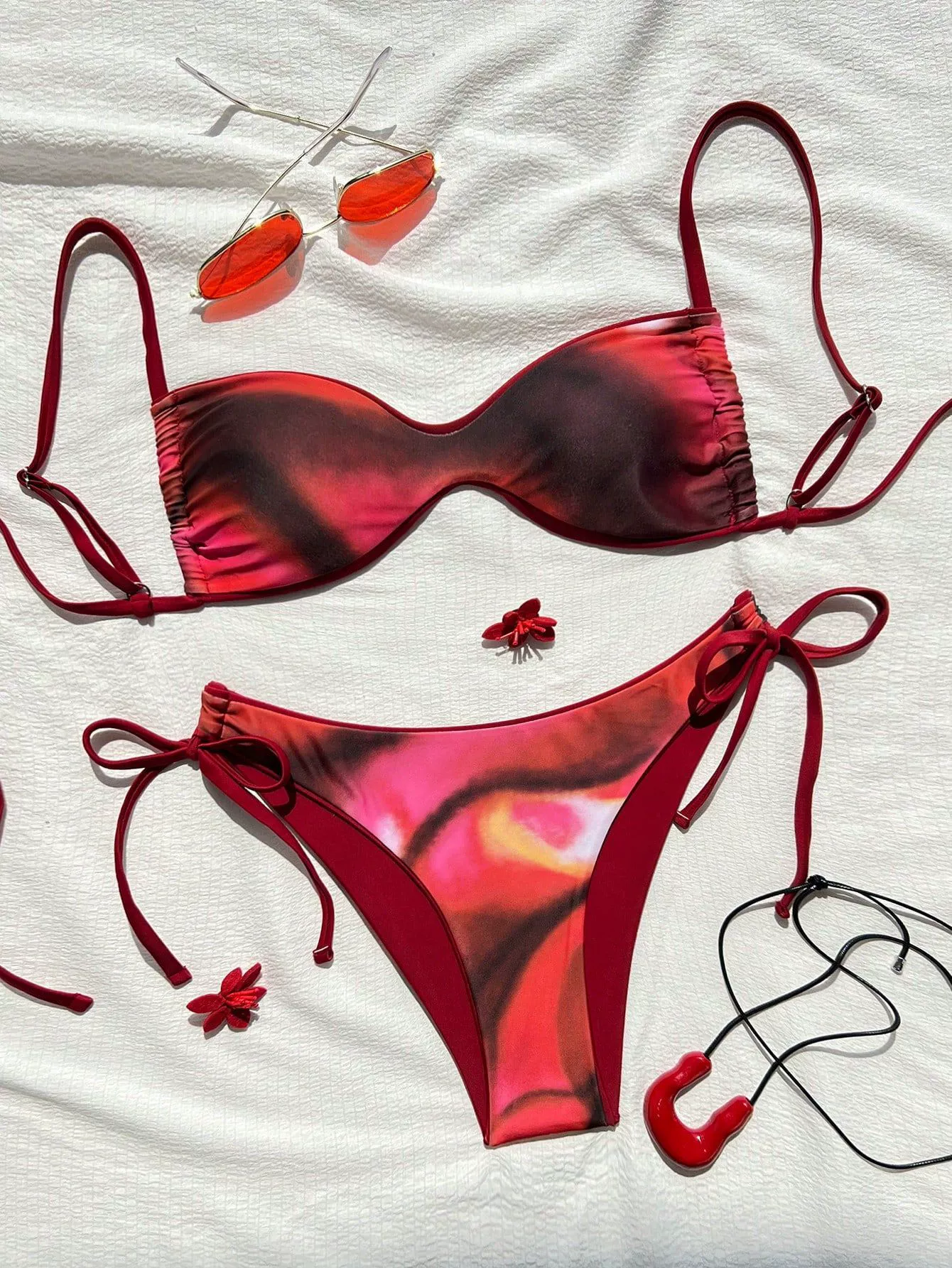 Two Piece Twist Bandeau Bikini Set view 8
