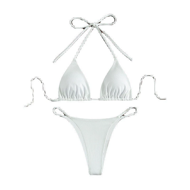 Triangle Halter Bikini Set with Side Tie Bottoms view 5