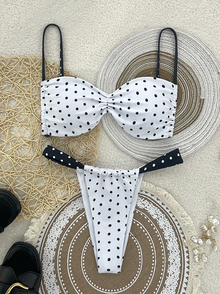 Twist Front Bandeau Bikini Set with Side Tie Bottoms view 6