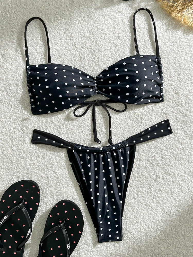 Twist Front Bandeau Bikini Set with Side Tie Bottoms view 8