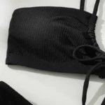 Halter Neck Two-Piece Bikini Set with Front Tie and Side Ties view 3