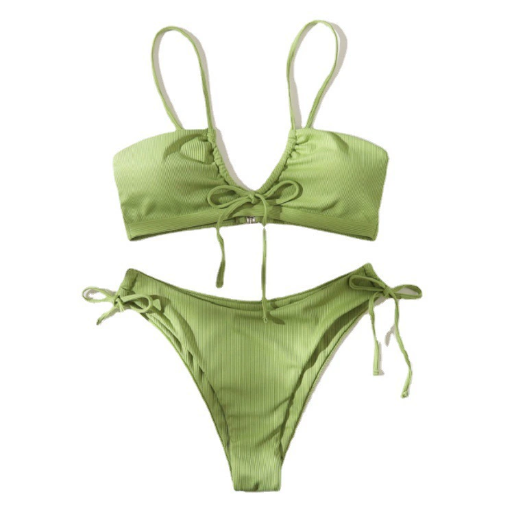 Halter Neck Two-Piece Bikini Set with Front Tie and Side Ties view 5
