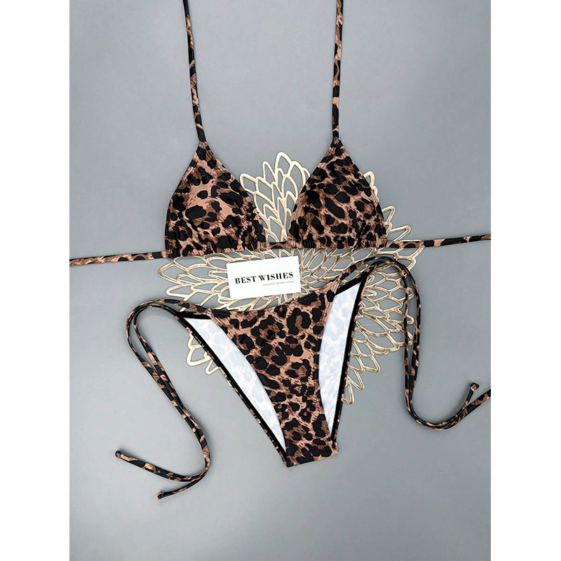 Two-Piece String Bikini Set with Triangle Top and Side-Tie Bottom