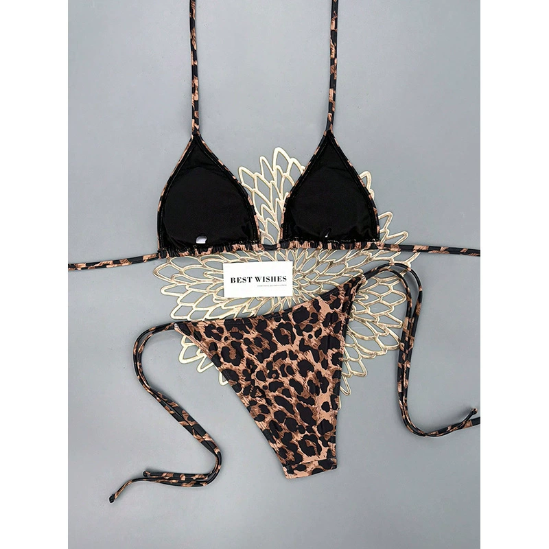 Two-Piece String Bikini Set with Triangle Top and Side-Tie Bottom view 3