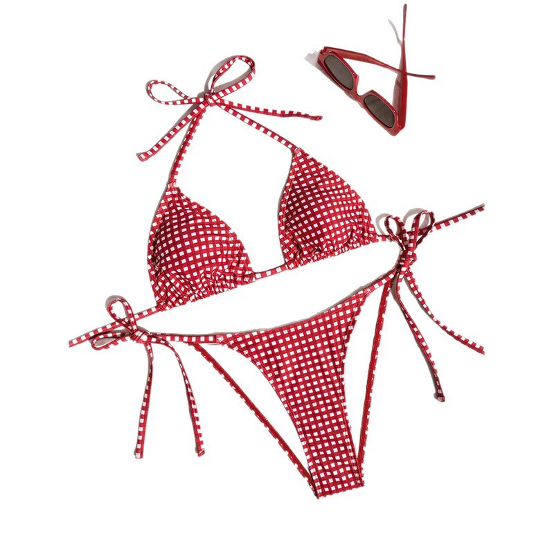 Two-Piece String Bikini Set with Triangle Top and Side-Tie Bottom view 5