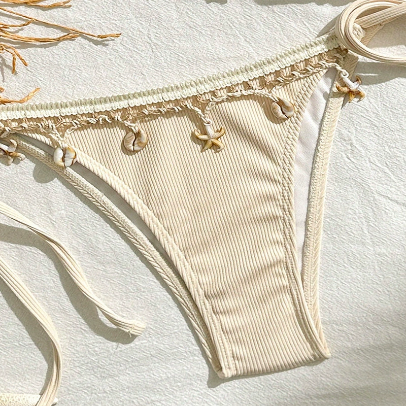 Two-Piece Triangle Halter Bikini with Side Ties view 4