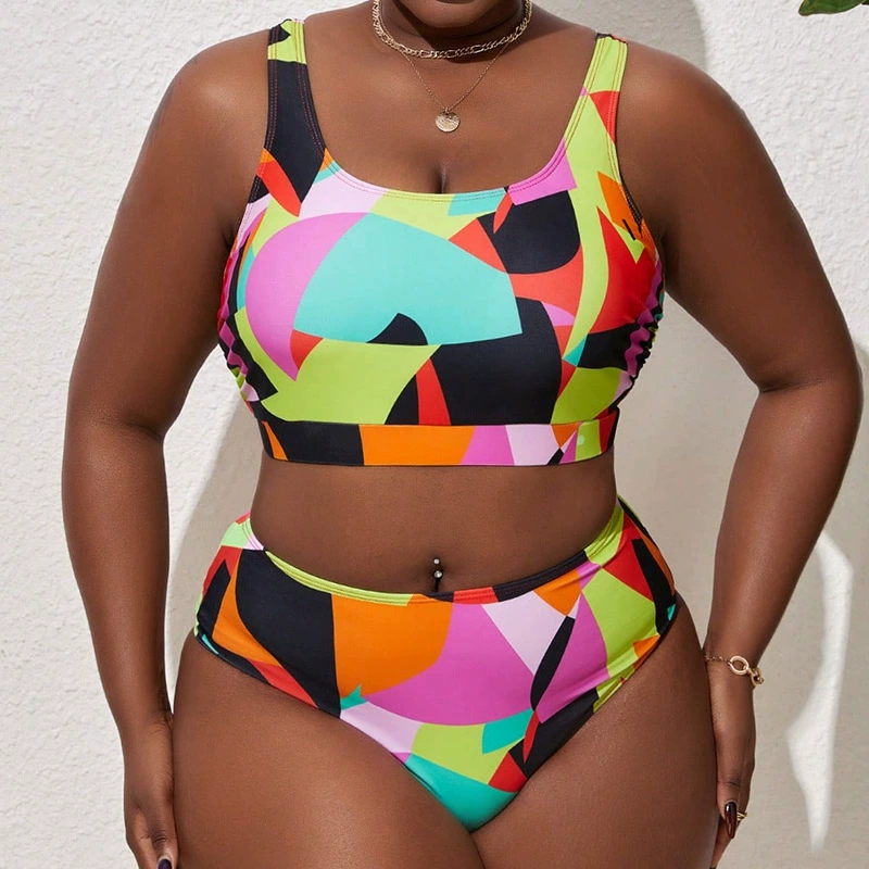 Women's Two-Piece Bikini Set with Crop Top and High Waist Bottom view 4